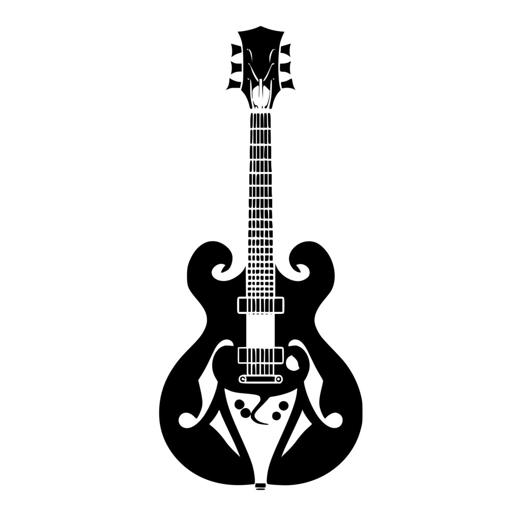 Classic Elegant Electric Guitar SVG File For Cricut Silhouette Laser