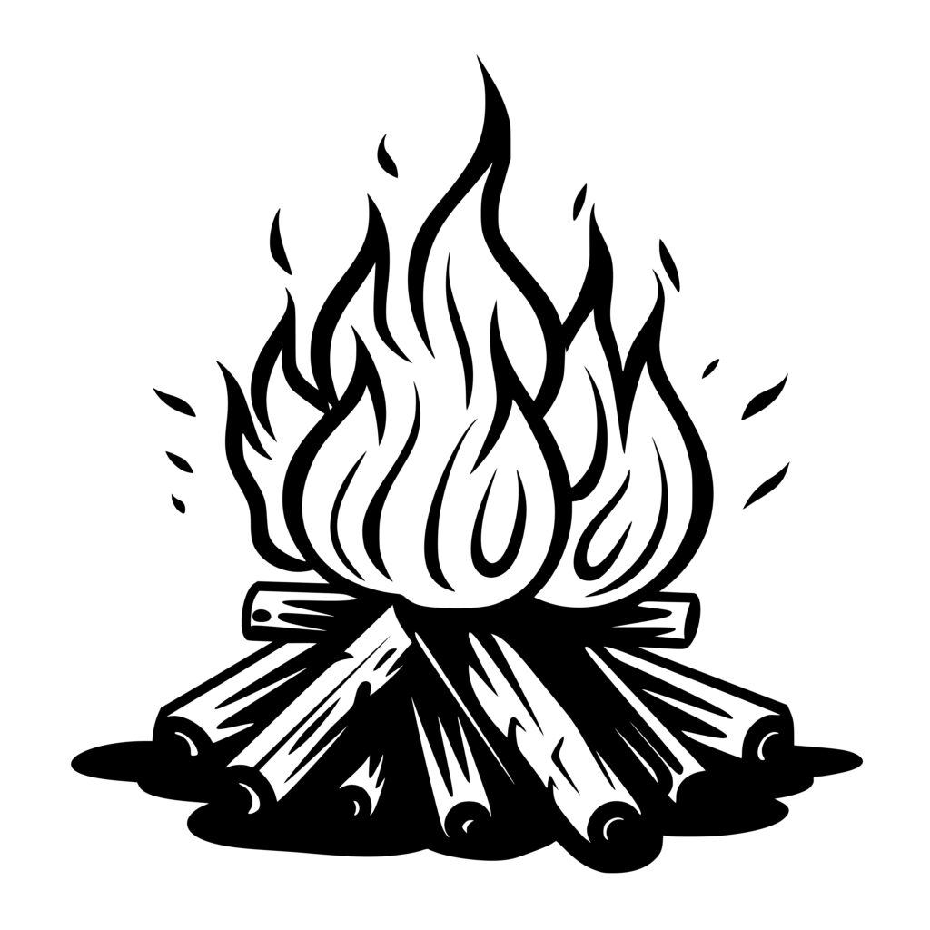 Flaming Campfire SVG File For Cricut Silhouette And Laser Machines