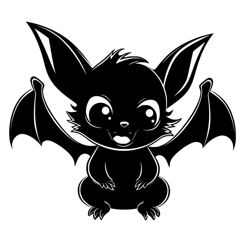 Happy Cute Bat Svg File For Cricut Silhouette Laser Machines