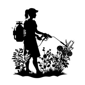 Woman With Garden Sprayer
