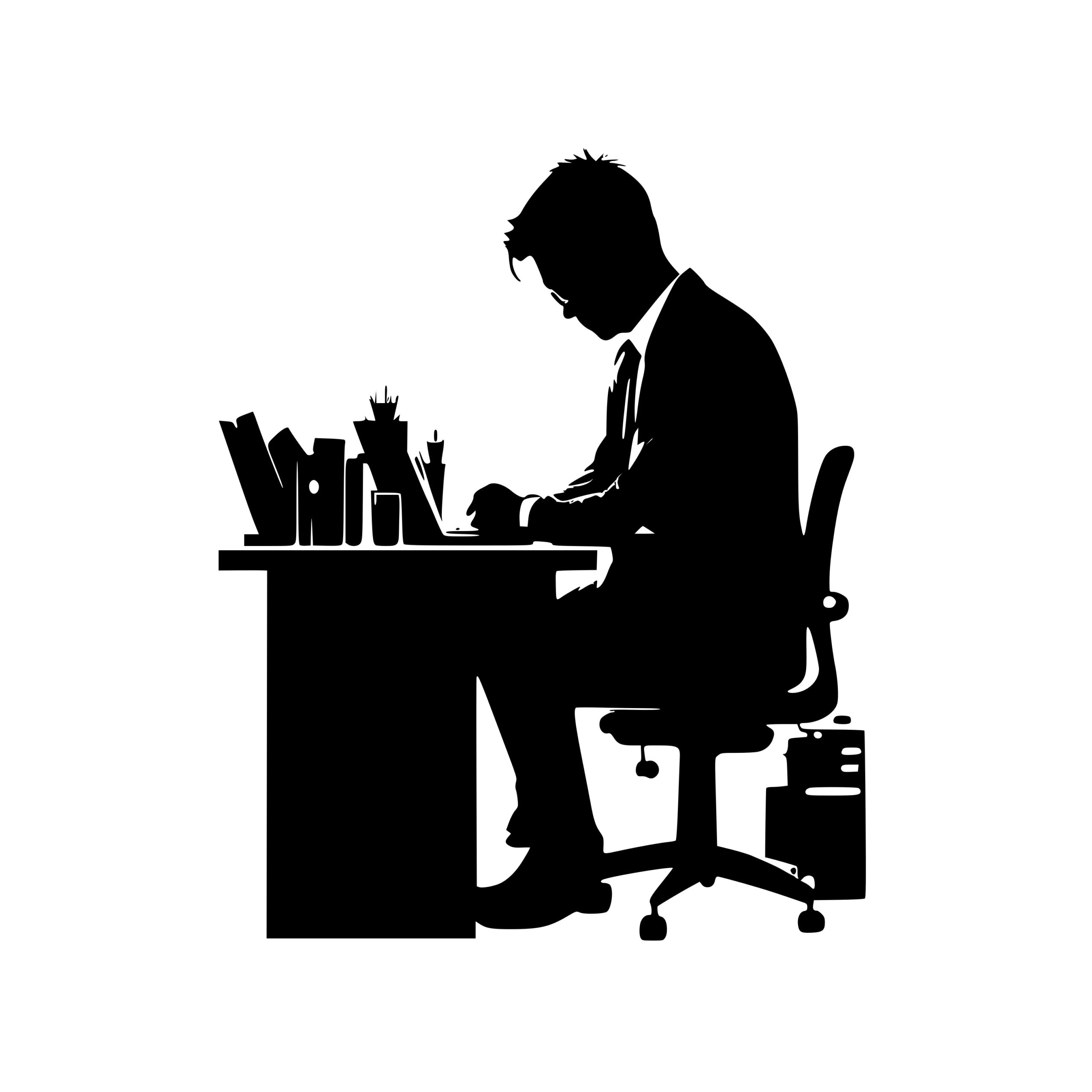 Office Worker SVG Image File for Cricut, Silhouette, Laser Machines