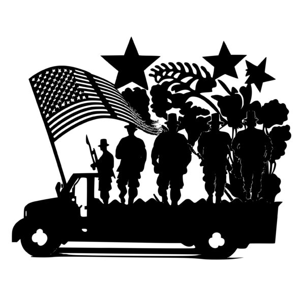 Memorial Day Parade Float SVG File for Cricut, Silhouette, Laser