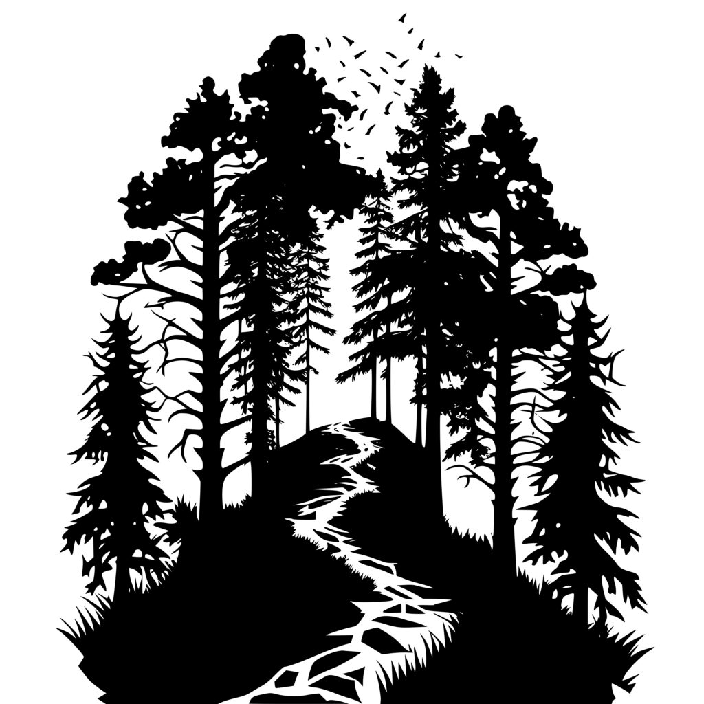 Forest Trail SVG File for Cricut, Silhouette: Camping, Hiking, Nature