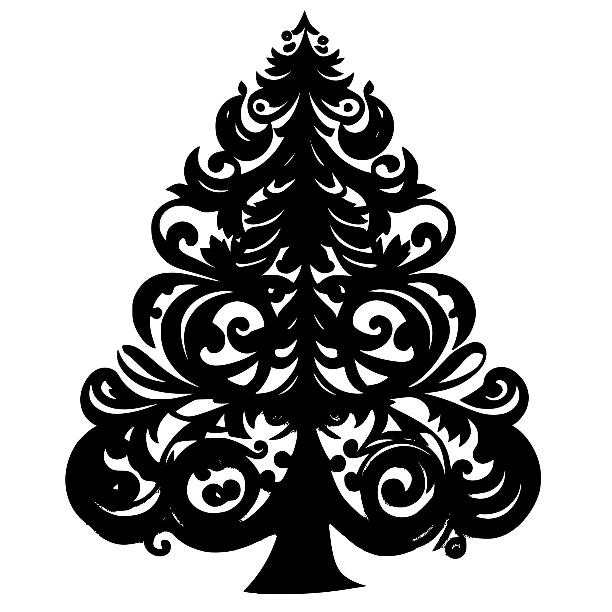 Ornamental tree svg file for cricut silhouette and laser machines