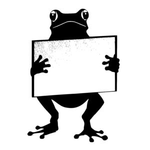 Frog Holding Sign