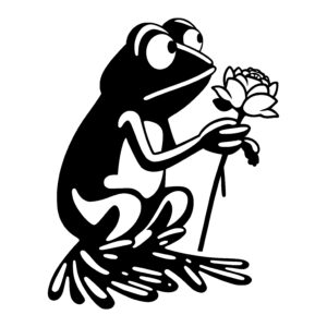 Frog Holding a Flower