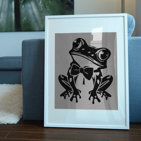 Frog With Bow On Head: SVG File for Cricut, Silhouette, and Laser