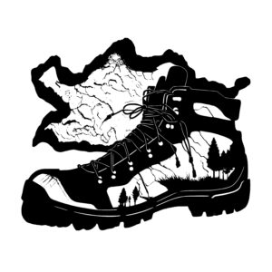 Hiking Boots and Map