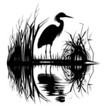 Egret in a Marsh