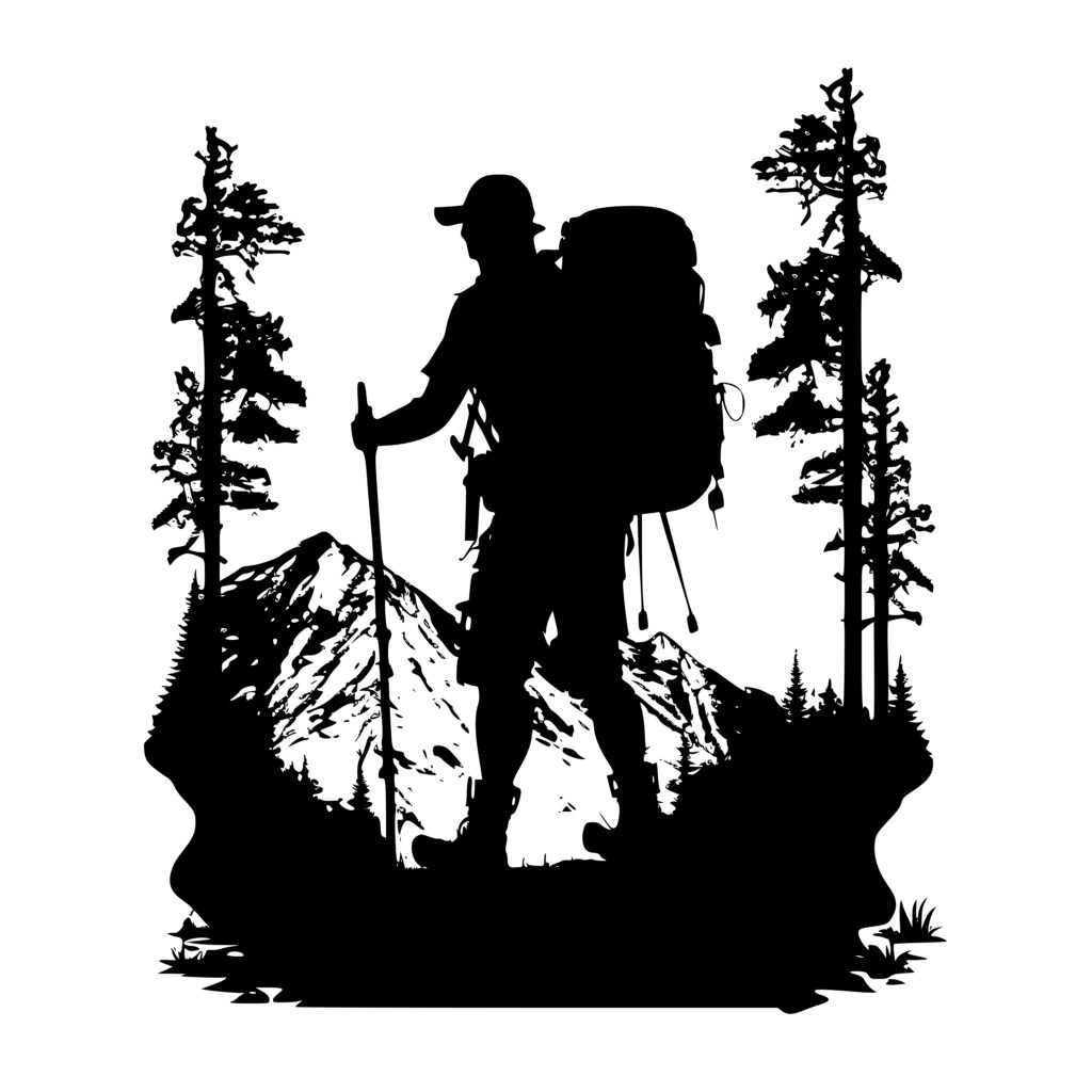 Hiking Through Mountains SVG File for Cricut, Silhouette, Laser Machines