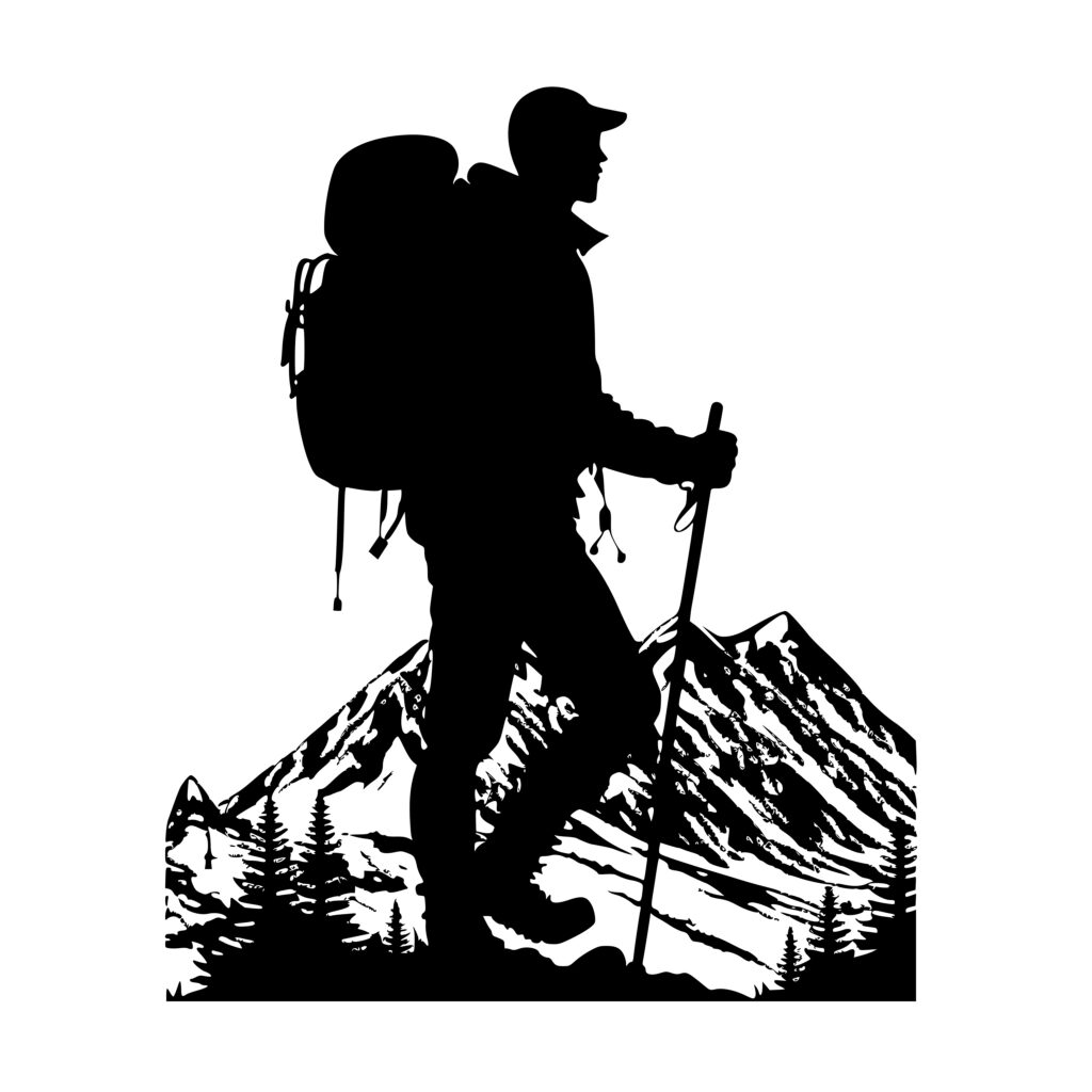 Hiking Mountain Backdrop - SVG File for Cricut, Silhouette, Laser