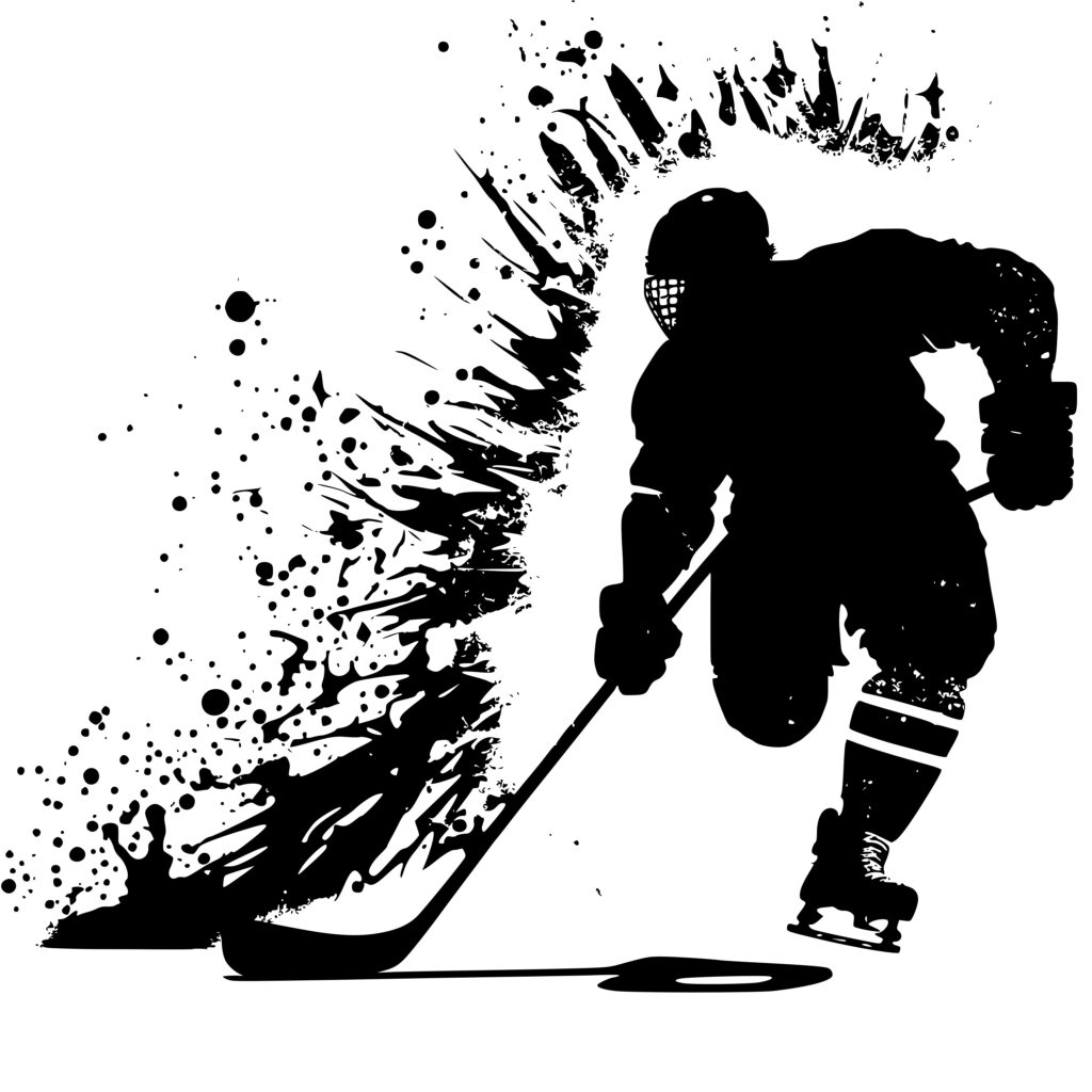 Ice Hockey Player Sprinting SVG File for Cricut, Silhouette, Laser