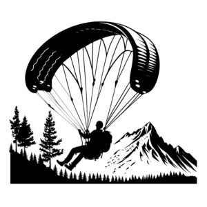 Paragliding In Forest