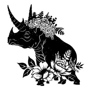 Triceratops with a Crown of Flowers