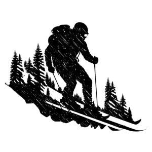Skiing Down Mountain