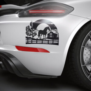 326_Horse_farm_sunrise_5830-transparent-car_sticker_1.jpg