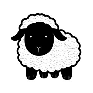 Sheep with a Playful Expression and Fluffy Wool