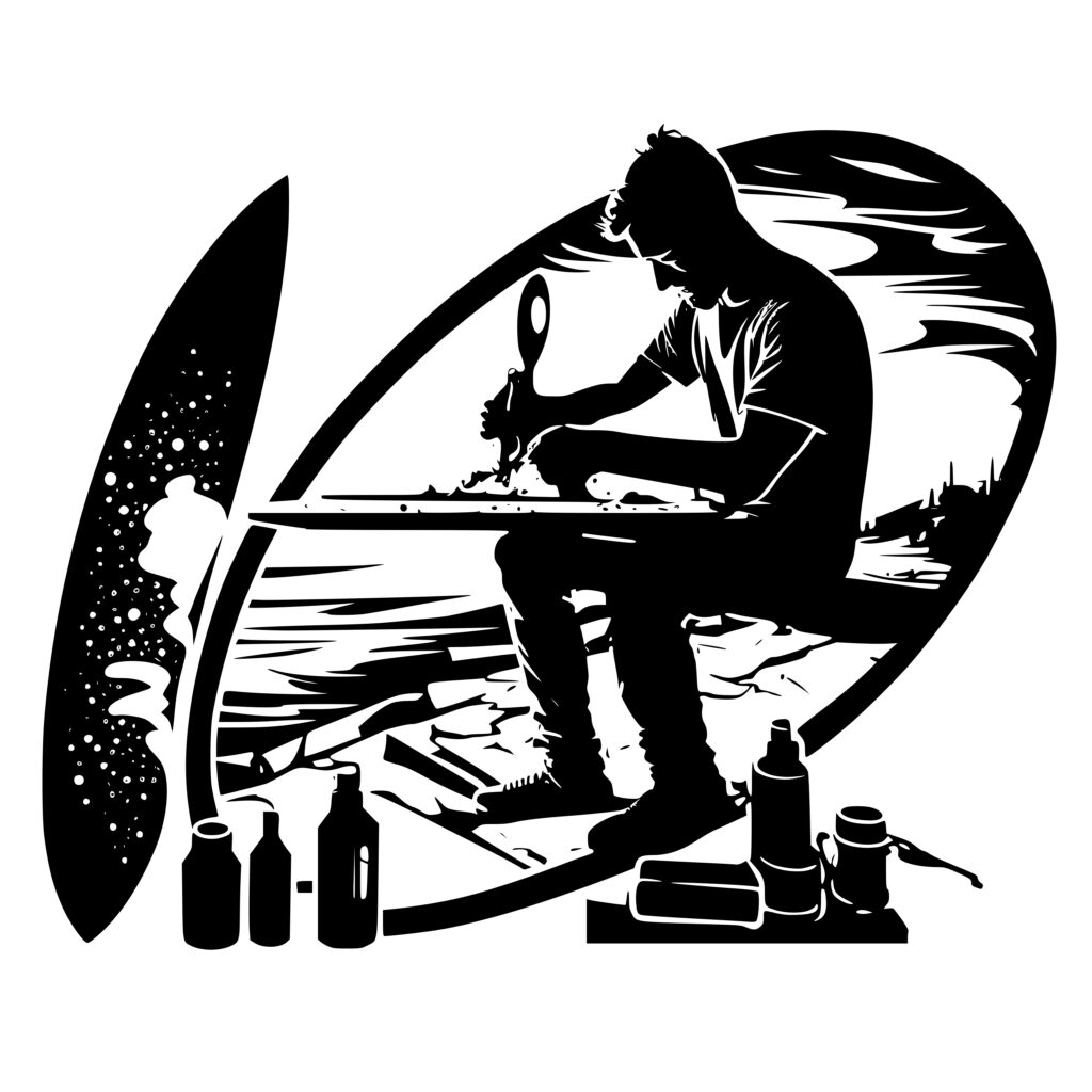 Surfboard Repair SVG File Instant Download for Cricut & Laser Machines