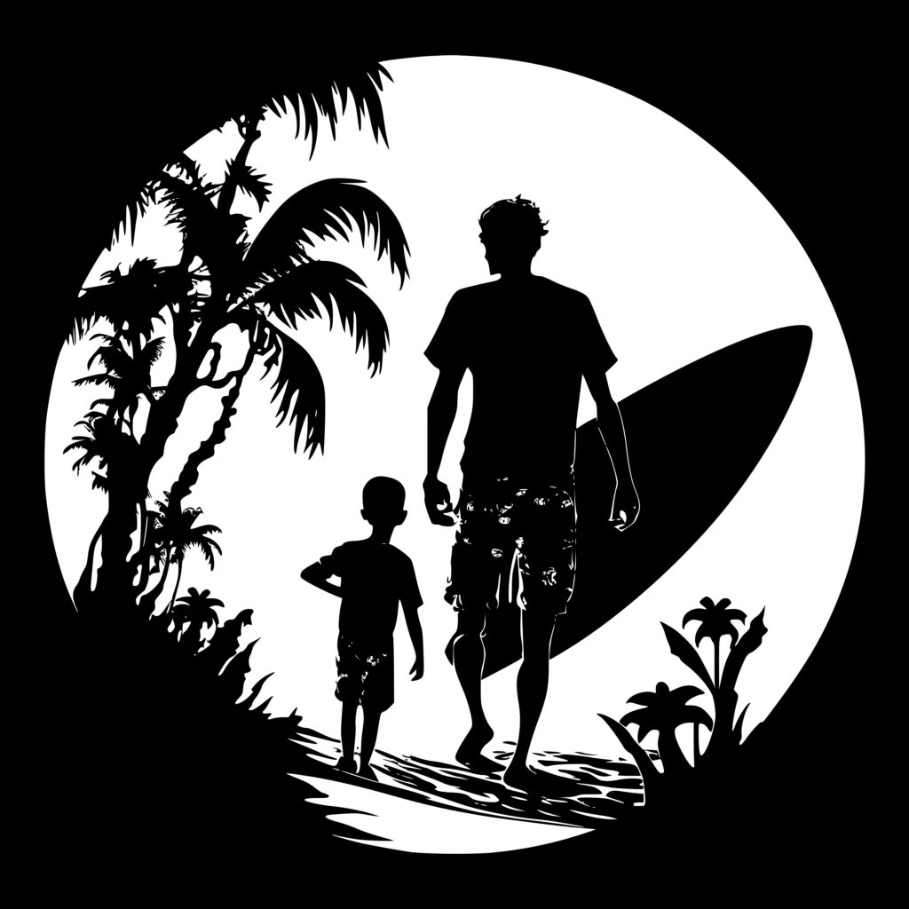 Surf Lesson SVG File for Cricut, Silhouette, and Laser Machines