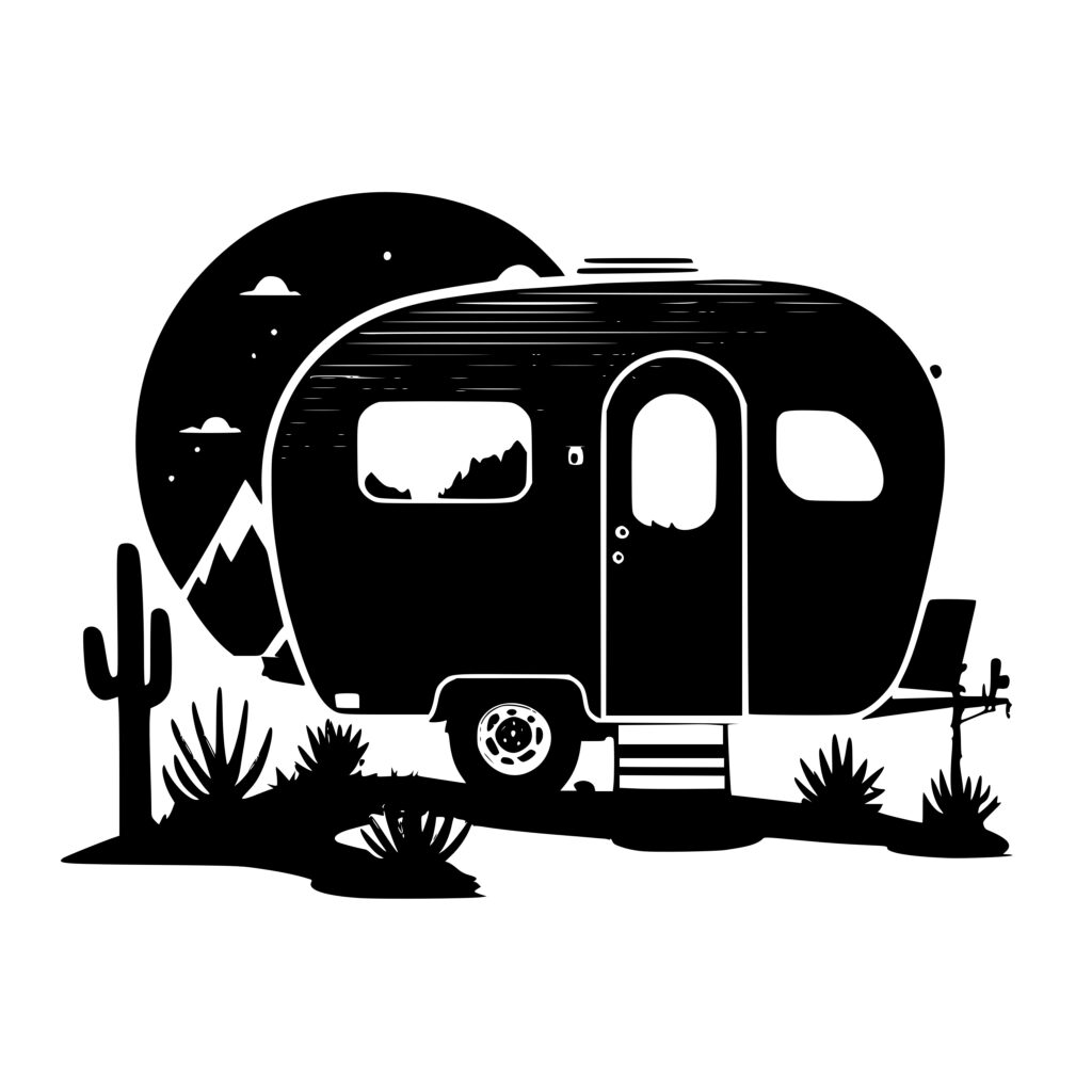 Camp Trailer SVG File for Cricut, Silhouette, Laser Machines