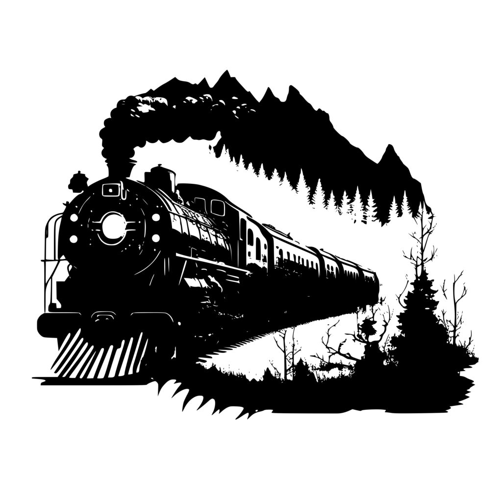 Train In The Mountains - SVG File for Cricut and Silhouette