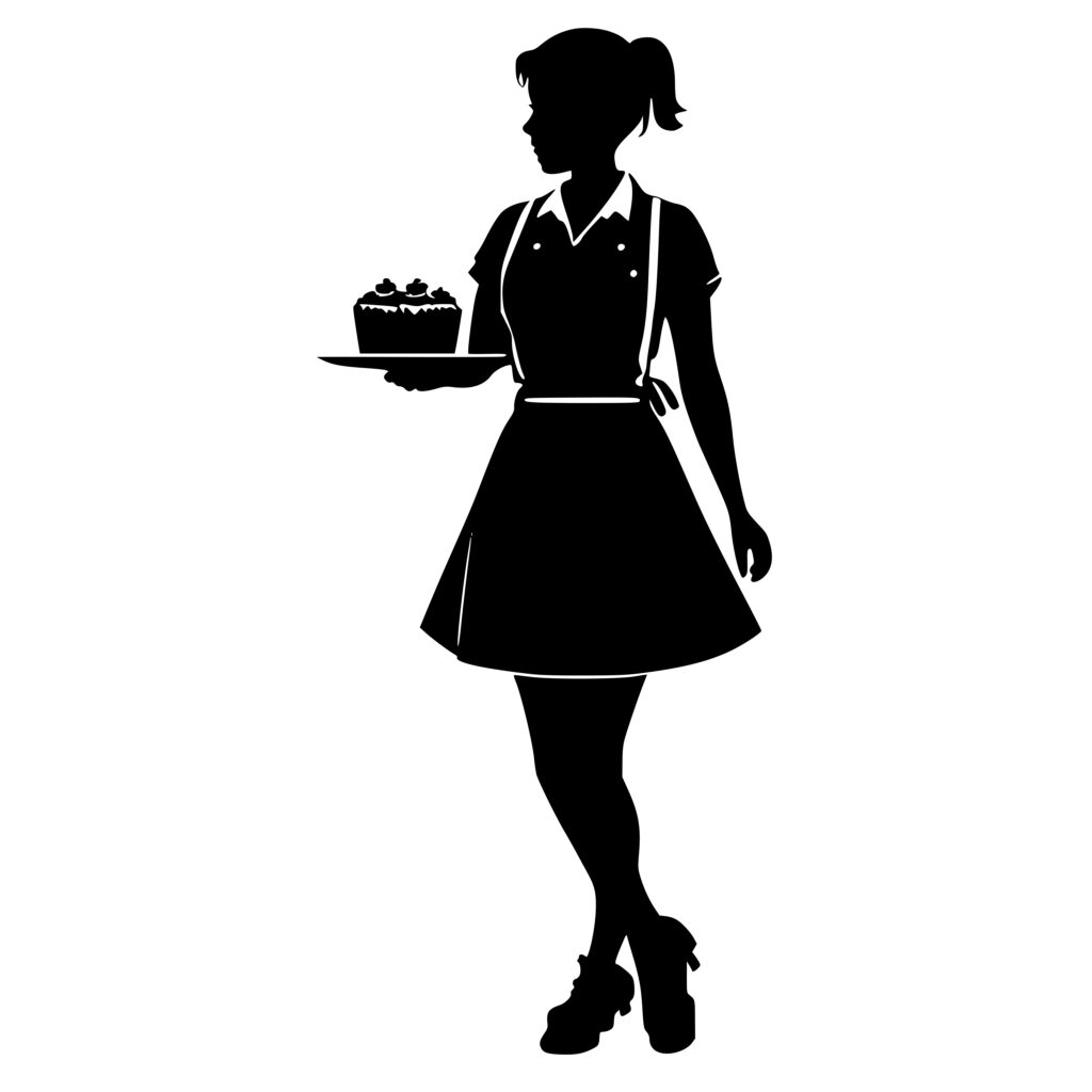 Instant Download SVG/PNG/DXF File: Waitress With Cupcakes for Cricut ...