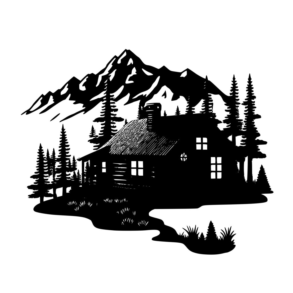 Winter Cabin SVG File for Cricut, Silhouette, Laser Machines: Instant ...