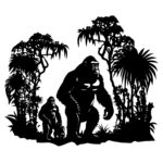 Gorilla Family in the Jungle
