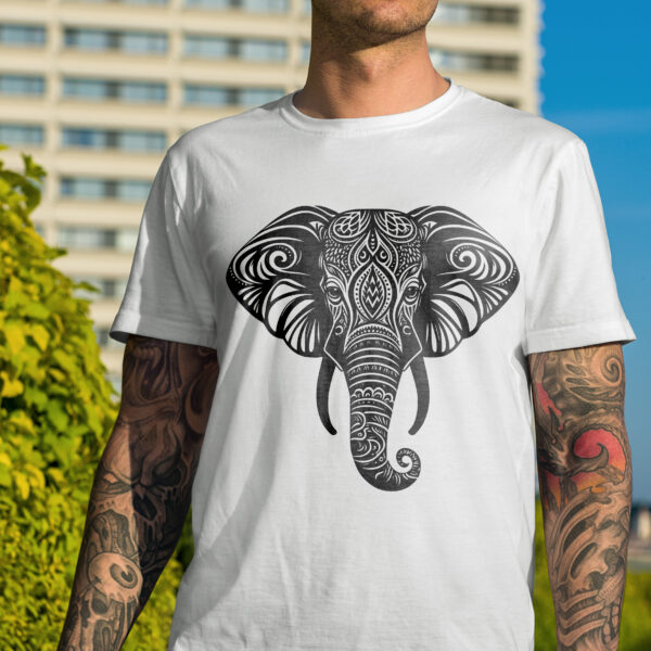 Tribal Elephant Head SVG File for Cricut, Silhouette, Laser