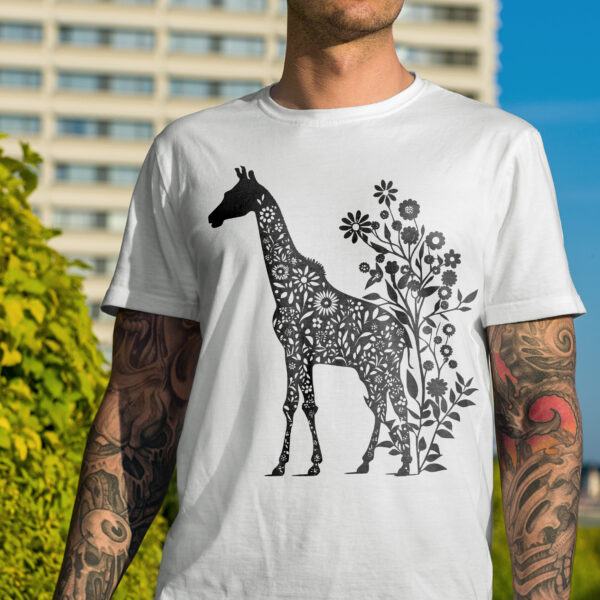 Giraffe with Floral Patterns SVG File for Cricut, Silhouette, Laser ...