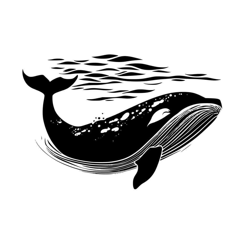 Whale Swimming In The Ocean - SVG File for Cricut, Silhouette, Laser