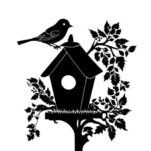 Bird With A Birdhouse SVG File for Cricut, Silhouette, Laser Machines