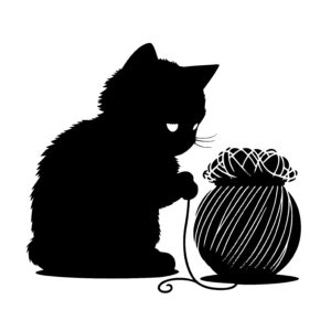 Kitten with a Ball of Yarn