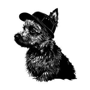 Australian Terrier with a Hat