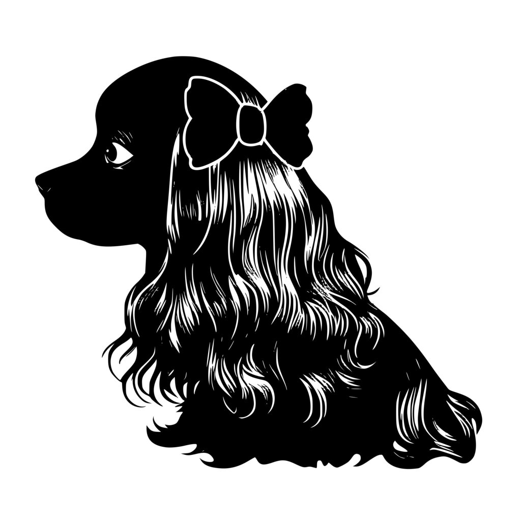 Cocker Spaniel With Hair Bow SVG File for Cricut, Silhouette, Laser