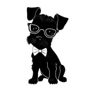 Cartoon Dog with Bow Tie