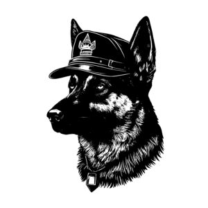 German Shepherd in Police Hat