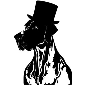 Great Dane with a Top Hat
