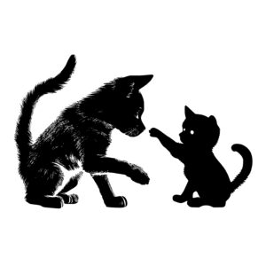 Cats Playing Video Games two PNG SVG Digital Art Instant 