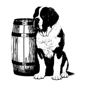 Saint Bernard With A Barrel