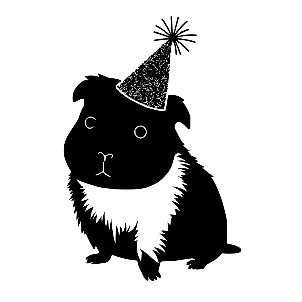 Guinea Pig in Party Hat SVG File for Cricut & Silhouette