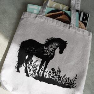 579_Horse_silhouette_with_flower_mane_and_tail_4330-transparent-tote_bag_1.jpg