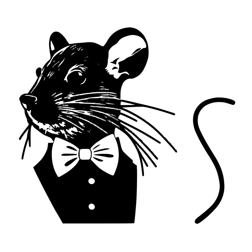 Rat In A Bow Tie - SVG File for Cricut, Silhouette, Laser Machines