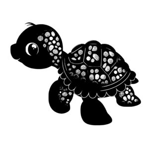 Cartoon Turtle with a Shell Pattern