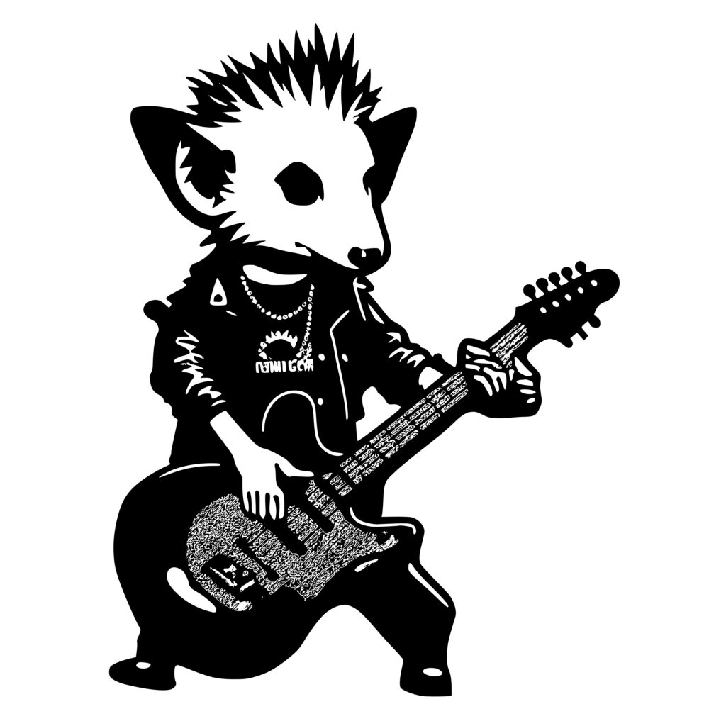 Opossum Rockstar SVG Image: Instant Download for Cricut, Silhouette, Laser