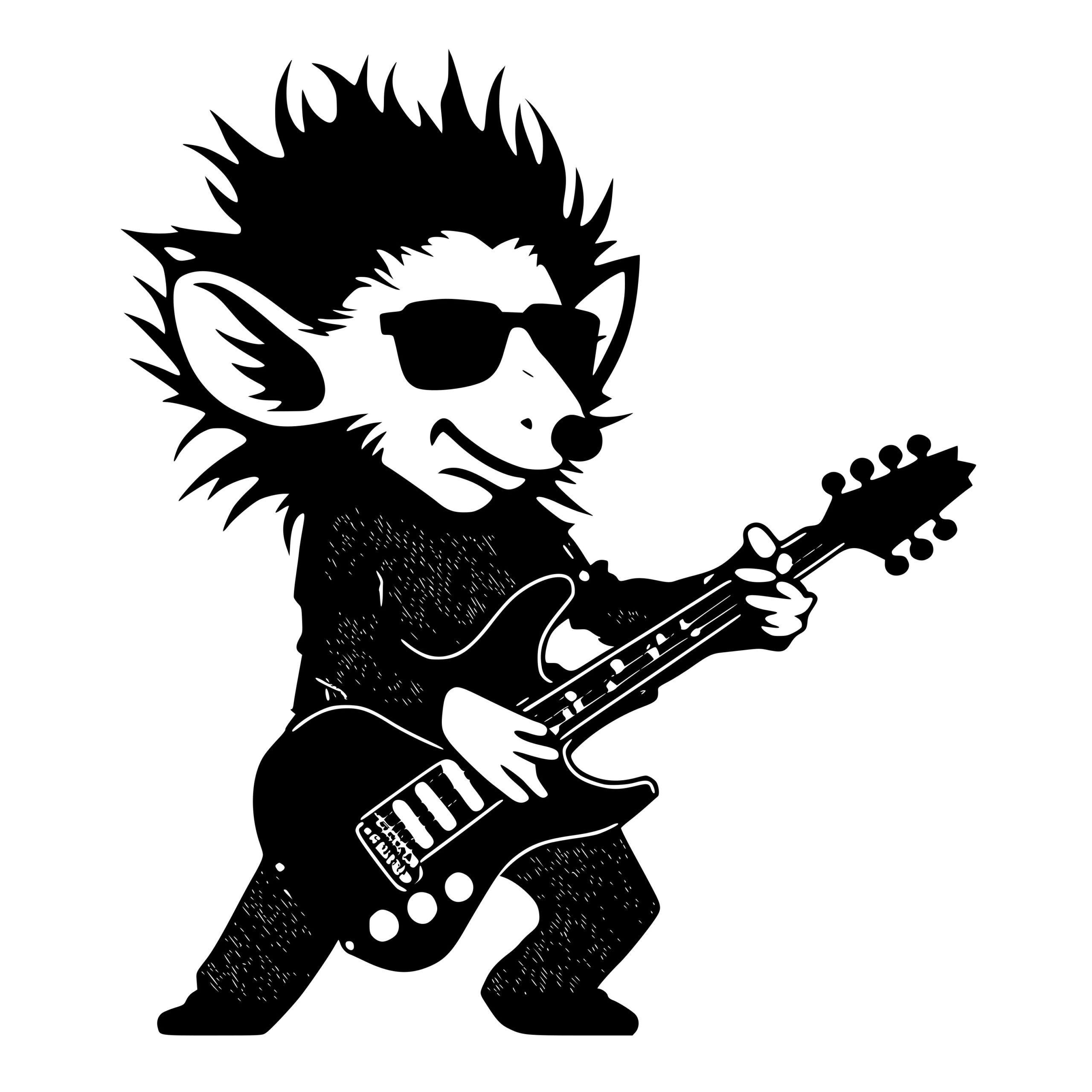 Opossum Rockstar: SVG File for Cricut, Silhouette, Laser Machines