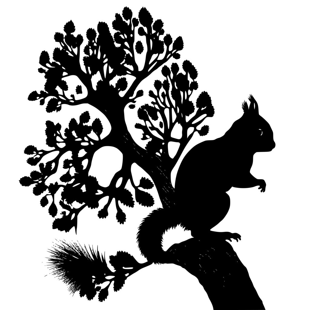 Squirrel Climbing A Tree SVG File for Cricut, Silhouette, Laser