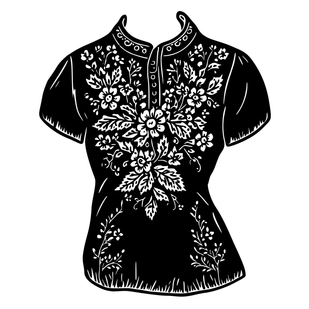 Embroidered Peasant Blouse SVG File for Cricut, Silhouette, Laser Machines