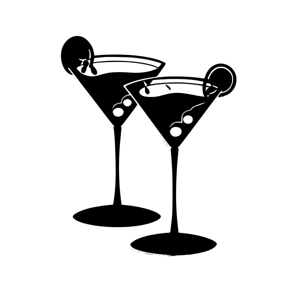 Martini Glasses SVG PNG EPS Dxf. Whole Image & Layered Files