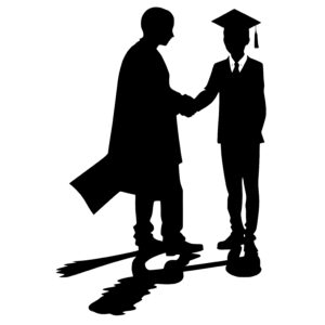Teacher Shaking Hands With A Student At Graduation